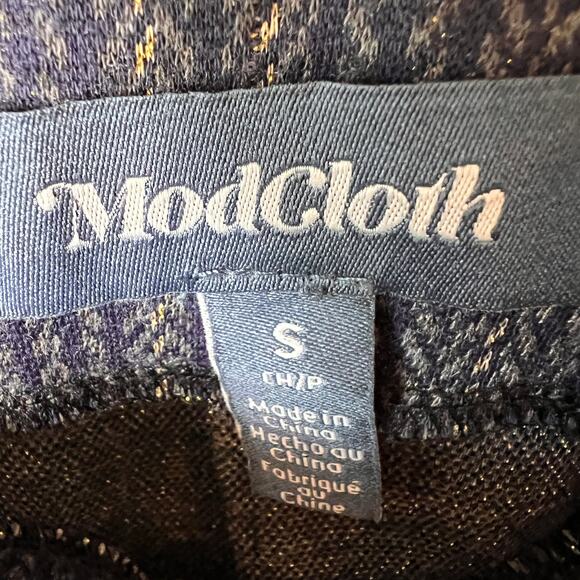 ModCloth Skirt Womens SZ Small Blue Sweet Silver Linings Plaid Mini School Girl - Picture 2 of 9